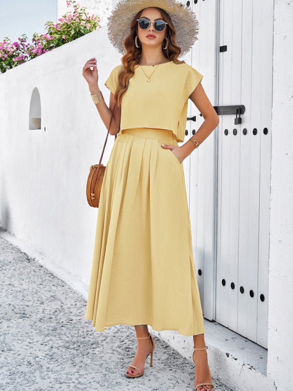 New spring and summer casual sleeveless top and long skirt suit - Skirt Suit